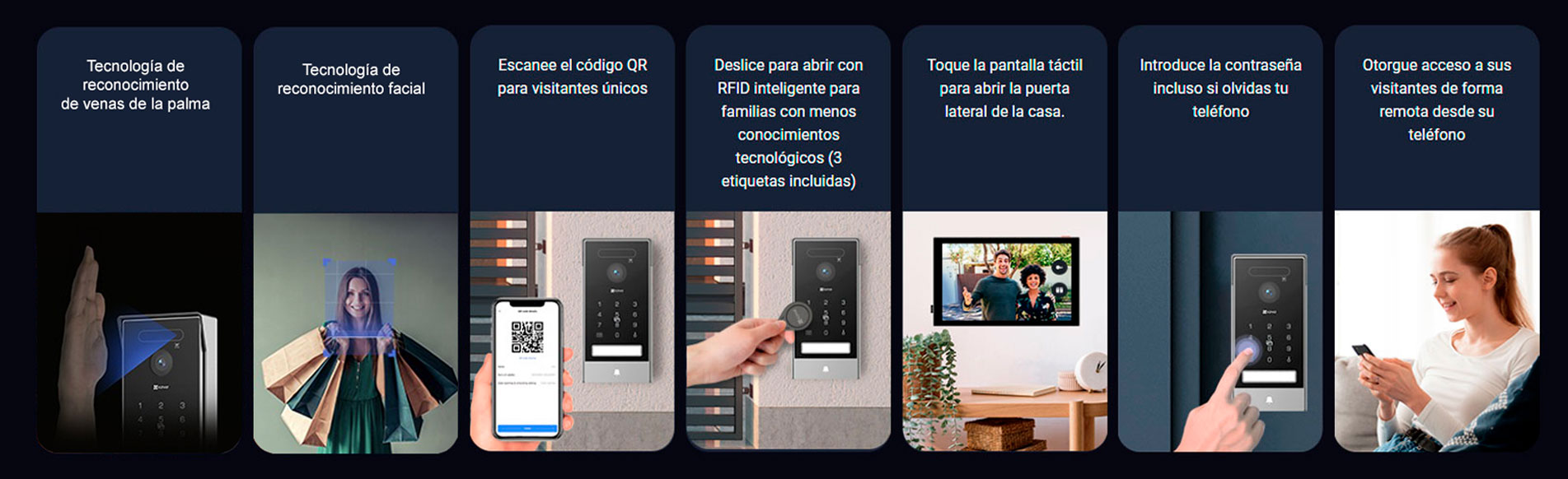Métodos de acceso del videoportero EZVIZ HP7 Pro